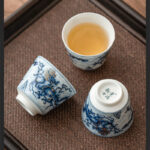 Buddha Stones Small Blue And White Dragon Pattern Ceramic Teacup Kung Fu Tea Cups 45ml Cup BS 12