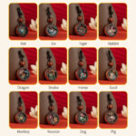 Buddha Stones Year Of The Dragon Hand Painted Chinese Zodiac Rosewood Carved Calm Key Chain (Extra 30% Off | USE CODE: FS30) Key Chain BS 6