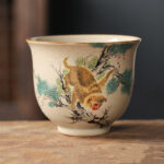 Buddha Stones 12 Chinese Zodiac Ceramic Teacup Kung Fu Tea Cup 130ml Cup BS Monkey 7.2cm*6cm*130ml
