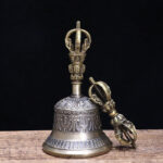 Buddha Stones Tibetan Meditation Bell and Vajra Dorje Copper Enlightenment Decoration Set Decorations BS 4