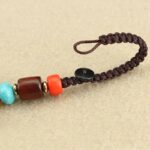 Tibet Ebony Five God of Wealth Thangka Key Chain Key Chain BS 14