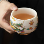 Buddha Stones Dragon Phoenix Auspicious Clouds Ceramic Teacup Kung Fu Tea Cup Cup BS 2