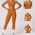 Buddha Stones Women Short Sleeve T-Shirt Top High Waist Leggings Pants For Sports Yoga 2-Piece Outfit BS 27