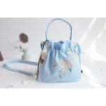 Buddha Stones Handmade Embroidered Flowers Canvas Tote Shoulder Bag Handbag Bag BS 32