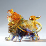 Buddha Stones Feng Shui Dragon Turtle Handmade Liuli Crystal Art Piece Home Office Decoration Decorations BS 1