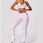 Buddha Stones Women Short Sleeve T-Shirt Top High Waist Leggings Pants For Sports Yoga 2-Piece Outfit BS 99