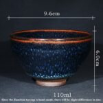 Buddha Stones Handmade Blue Francolinus Spot Chinese Jianzhan Ceramic Teacup Kung Fu Tea Cup Bowl Jian Zhan Tea Cup BS 11