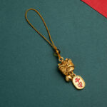 Buddha Stones Dancing Lion Auspicious Ruyi Safe Peace Rich Copper Wealth Phone Hanging Decoration Phone Hanging Decoration BS Dancing Lion Letter Safe Peace