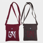 Buddha Stones Handmade OM Mantra Embroidered Spiritual Mind Practice Cotton Crossbody Bag Shoulder Bag Cellphone Bag Bag BS main