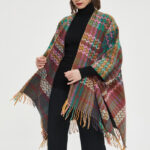 Buddha Stones Tibetan Shawl Colorful Wavy Line Tassels Winter Cozy Travel Scarf Wrap Tibetan Shawl BS 17
