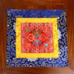 Buddha Stones Prayer Altar Mat Meditation Strength Endless Knot Vajra Man-Bcu Kalachakra Auspicious Symbols Prayer Altar BS Vajra Red