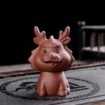 Buddha Stones Chinese Zodiac Purple Clay Wealth Ceramic Tea Pet Home Figurine Decoration Decorations BS Dragon 3.6cm*5.7cm*7.9cm