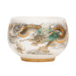 Buddha Stones Dragon Phoenix Auspicious Clouds Ceramic Teacup Kung Fu Tea Cup With Gift Box Cup BS 9
