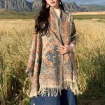 Buddha Stones Tibetan Flower Branch Tassel Shawl Cozy Travel Scarf Wrap Tibetan Shawl BS 1