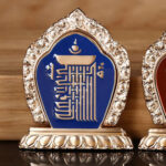 Buddha Stones Tibetan Om Mani Padme Hum Peace Phone Ring Bracket Universal Phone Holder Decorations Decorations BS Blue Gathering Ten Powerful Elements