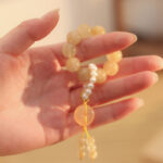 Buddha Stones Citrine Peace Buckle Prosperity Happiness Wrist Mala Wrist Mala BS 3