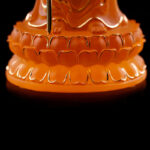 Buddha Stones Handmade Ksitigarbha Bodhisattva Figurine Liuli Crystal Art Piece Serenity Statue Home Decoration Decorations BS 11