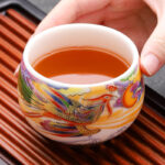 Buddha Stones Dragon Phoenix Auspicious Clouds Sun Ocean Waves Ceramic Teacup Kung Fu Tea Cup Cup BS 8