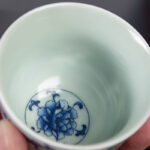 Buddha Stones Blue Landscape Mountains Lotus Cute Cat Pavilions Magnolia Reed Egrets Ceramic Teacup Small Kung Fu Tea Cup Cup BS 6