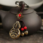Buddha Stones  Mahasthamaprapta Bodhisattva Buddha Blessing Keychain Key Chain BS Buddha Symbol (Compassion ♥ Serenity)