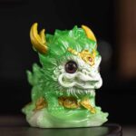Buddha Stones Color Changing Small Kirin Resin Tea Pet Home Figurine Decoration Decorations BS No Color Change Green Kirin 12*8*11.5cm