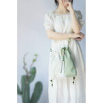 Buddha Stones Embroidered Grass Flowers Cherry Blossom Canvas Tote Crossbody Bag Shoulder Bag Handbag Crossbody Bag BS 1