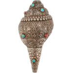 Buddha Stones Tibetan Handmade Natural Shankha Engraved Eight Auspicious Symbols Conch Shell Lucky Home Decoration Decorations BS 1