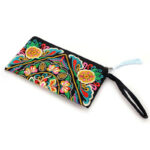 Buddha Stones Dragon Butterfly Cosmos Flower Embroidery Wallet Shopping Purse Purse BS 25