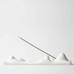 Buddha Stones Mountain Cloud Meditation Balance Incense Holder Incense Burner BS White Incense Holder