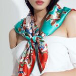 Buddha Stones Dunhuang Musician Playing Frescoes 100% Mulberry Silk Scarf Premium Grade 6A Dunhuang Silk Shawl Silk Scarf BS 7