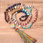 Buddha Stones Tibetan Turquoise Lazurite Zebra Jasper Balance Necklace Necklaces & Pendants BS 1