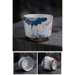 Buddha Stones Lotus Flower Leaf Bamboo Ceramic Teacup Kung Fu Tea Cups Cup BS 19