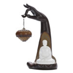 Buddha Stones Led Buddha Hand Backflow Smoke Fountain Healing Ceramic Stick Incense Burner Decoration Incense Burner BS 12