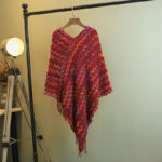 Buddha Stones Tibetan Colorful Striped Shawl Tassels Pullover Winter Cozy Travel Scarf Wrap Tibetan Shawl BS 19