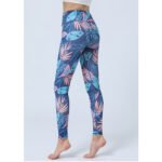Buddha Stones Leaves Print Pants Sports Fitness Yoga High Waist Leggings Women's Yoga Pants Leggings BS 17