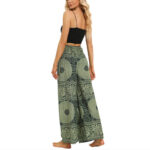 Buddha Stones Boho Lace-up Wide Leg Pants Women's Yoga Pants Women's Wide Leg Pants BS 12