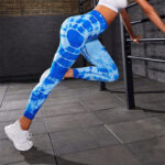 Buddha Stones Tie Dye Print Pants Sports Fitness Yoga High Waist Leggings Women's Yoga Pants Leggings BS 7