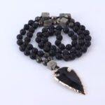 Buddha Stones Natural Lava Rock Yoga Meditation Necklace Arrow Pendant (Extra 30% Off | USE CODE: FS30) Necklaces & Pendants BS 1
