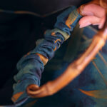 Buddha Stones Blue Green Bamboo Leaves Bamboo Handles Handbag Handbags BS 4
