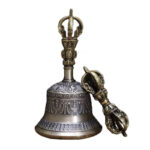 Buddha Stones Tibetan Meditation Bell and Vajra Dorje Copper Enlightenment Decoration Set Decorations BS 11