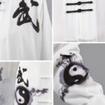 Buddha Stones 3Pcs Yin Yang Tree Tai Chi Spiritual Zen Practice Meditation Prayer Uniform Unisex Clothing Set Clothes BS 10