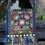 Buddha Stones Tibetan Handmade Embroidered Camellia Canvas Shoulder Bag Crossbody Bag Crossbody Bag BS 2