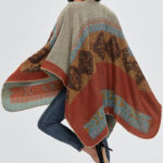 Buddha Stones Tibetan Shawl Diamond Pattern Winter Warm Cloak Scarf Tibetan Shawl BS 13