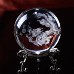 Buddha Stones White Crystal Dragon Lotus Blessing Decoration Decoration BS Dragon