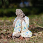 Buddha Stones Meditating Zen Buddha Serenity Resin Statue Figurine Home Decoration Decorations BS Medium Sleeping Buddha 15*15*21CM