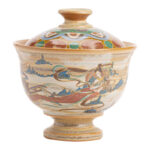 Buddha Stones Dunhuang Flying Apsaras Ceramic Gaiwan Sancai Teacup Kung Fu Tea Cup With Lid Cup BS 10