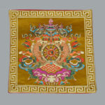 Buddha Stones Prayer Altar Mat Healing Meditation Vajra Auspicious Symbols Prayer Altar BS 8 Auspicious Symbols Yellow