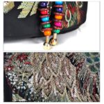 Buddha Stones Peacock Embroidery Canvas Tassel Backpack Backpack BS 6