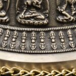 Buddha Stones Tibetan Engraved Buddha Dragon Wind Chime Bell Copper Luck Wall Hanging Decoration Decorations BS 4