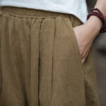 Buddha Stones Retro Wide Leg Pants Casual Women's Yoga Pants With Pockets Wide Leg Pants BS 31